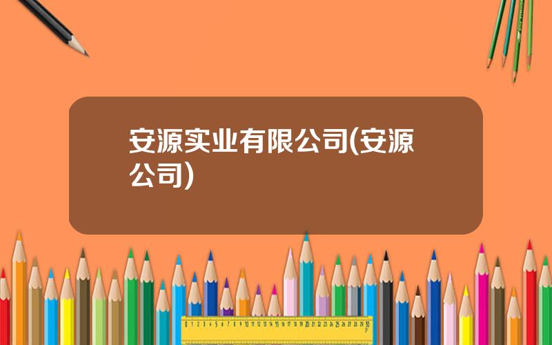 安源实业有限公司(安源 公司)